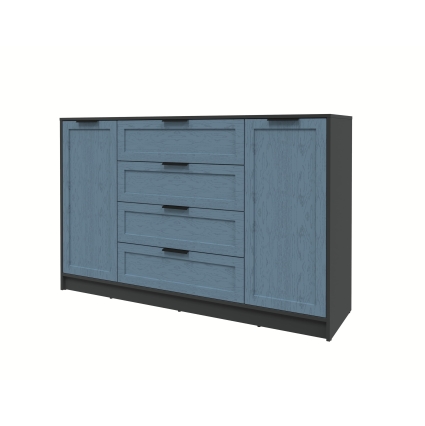 Тумба Тренд КТ-Т160 (Антрацит ЛДСП/ Дуб лазурный ЛМДФ) Ш1600 В1020 Г451